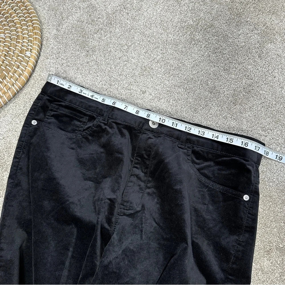 NEW J. Jill Velveteen High Rise Full Straight Leg Pants in Black Size 16 - Picture 13 of 16